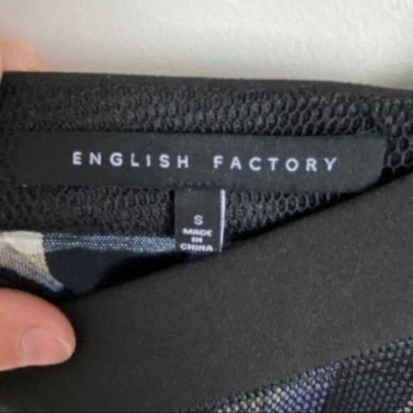 English Factory Mesh Overlay Plaid Pencil Skirt Black Size Small Nordstrom S NEW - Picture 4 of 8